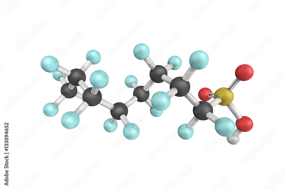 Canvas Prints 3d structure of Perfluorooctanesulfonic acid (conjugate base per