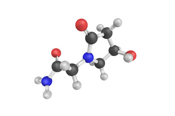 3d structure of Oxiracetam, a nootropic drug of the racetam fami