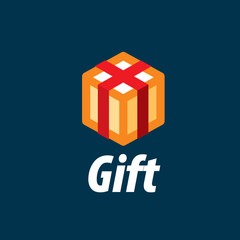 vector logo box with gifts
