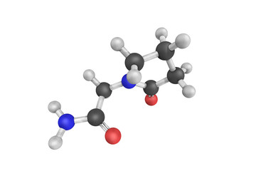3d structure of Piracetam (sold under many brand names) is a noo