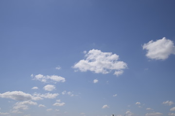 Heavenly landscape with clouds. Cumulus clouds in the sky