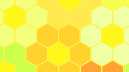 Vector illustration. Abstract background. Hexagonal flowers cell. Different colors.