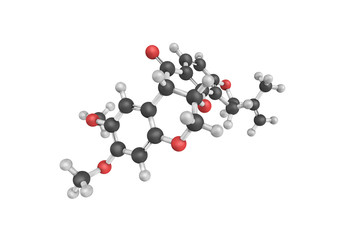 3d structure of Rotenone, an odorless, colorless, crystalline is