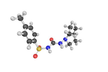 3d structure of Tolazamide, an oral blood glucose lowering drug