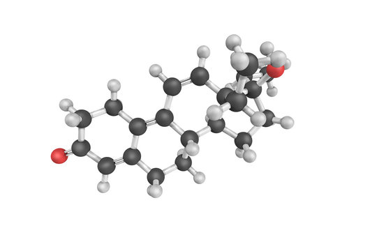 3d structure of Tetrahydrogestrinone (THG), an anabolic steroid