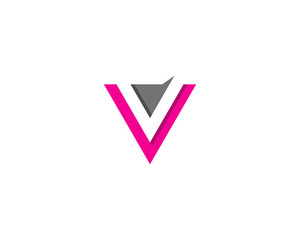 Initial Letter V Triangle Logo Design Element