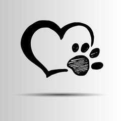dog footprint print paw foot shape illustration © dashakovtun
