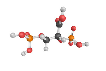 3d structure of 2,3-Bisphosphoglyceric acid (2,3-DPG), a three-c