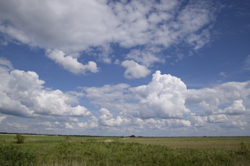 Obraz premium Heavenly landscape with clouds. Cumulus clouds in the sky