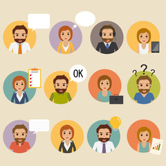 set of business people business infographic with bubble icon