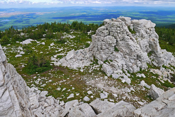 Scenic view on top of the ridge. Ridge Zyuratkul. National Park Zyuratkul, Chelyabinsk oblast, Russia.