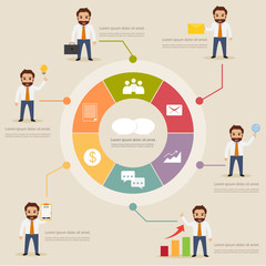 business people character infographic with icon.