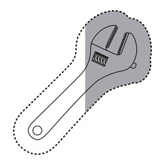Wrench tool icon. Under construction work repair and progress theme. Isolated design. Vector illustration
