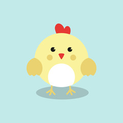 Cute chicken Vector Illustration for Chinese New Year 2017 Cards.