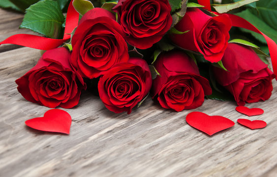 Red roses and hearts