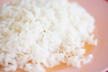 Close up Cooked rice in dish
