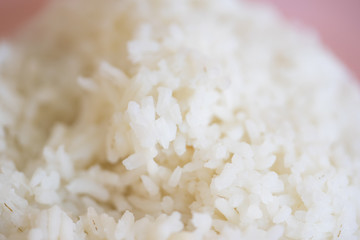 Close up Cooked rice in dish