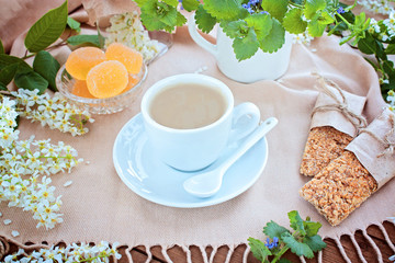 Cup of coffee on a table