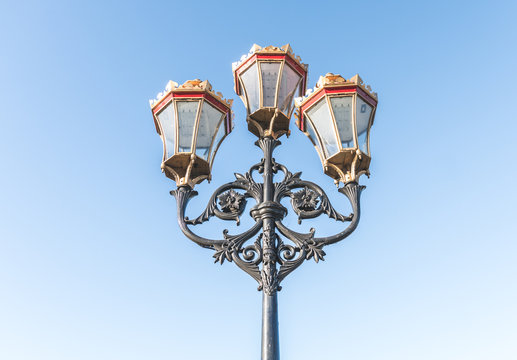 Old Victorian street light in Putney, London
