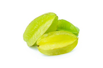 Carambola,Averrhoa carambola L,fruit isolated on white