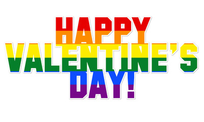 Fototapeta premium Happy Valentine's day with LGBT colors