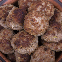 Fried cutlet in the plate,