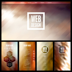 Website templates, icons, headers, blurred backgrounds and other vector elements for your design.