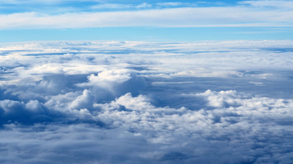 Clouds seen from an airplane window