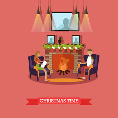 Vector illustration of Christmas time design element in flat style