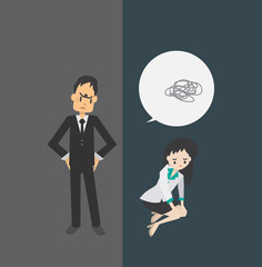 Businessman angry at an employee  