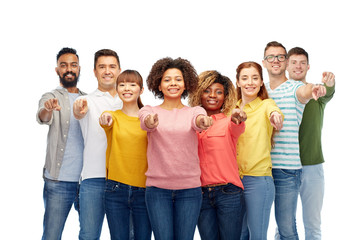 Obraz premium international group of people pointing on you