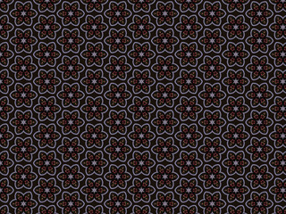 Floral pattern of beads with jewelry drip on a black background