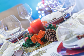Festive dinner setting for the holidays
