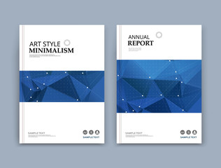 Abstract composition. Blue, white font texture. Perforated dot construction. A4 brochure title sheet. Creative figure icon. Commercial logo surface. Pointed square block banner form. Light flier fiber