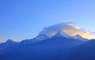 Machapuchare peak at Sunrise from Poonhill, Nepal