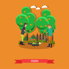 Farm concept vector illustration in flat style.