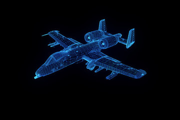 Airplane Jet in Hologram Wireframe Style. Nice 3D Rendering
- 133107238