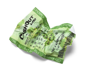 Crunched Lotto Ticket