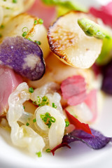 Scallop with pil pil jellyfish.