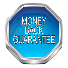 Money back Guarantee button - 3D illustration