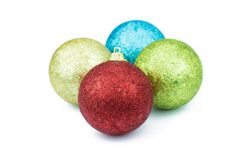 collection of colored christmas ball. set 