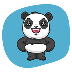 Obraz na płótnie Canvas Panda Holds Paw Waist