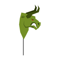Green Bull Trader mask. guise Player on stock exchange