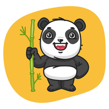 Panda Holds Stalk Bamboo