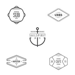Hipster labels set. Logo, brand design.