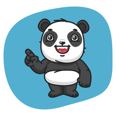 Obraz na płótnie Canvas Panda Points Finger
