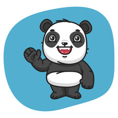 Obraz na płótnie Canvas Panda Waving Paw