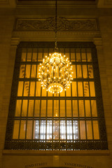 Chandelier light in train station