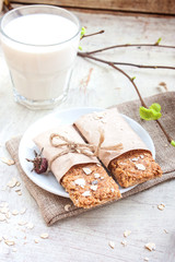 Energy bars - snack for healthy still life selective focus