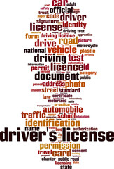 Obraz premium Driver's license word cloud concept. Vector illustration